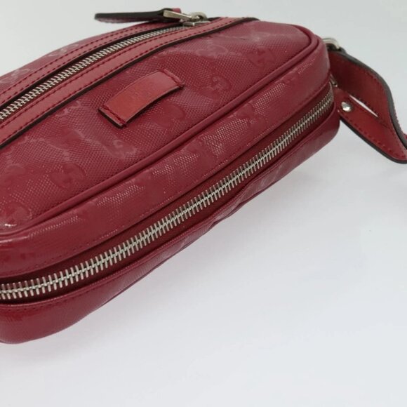 GUCCI GG Implementation Shoulder Bag PVC Red Silver - Picture 6 of 16